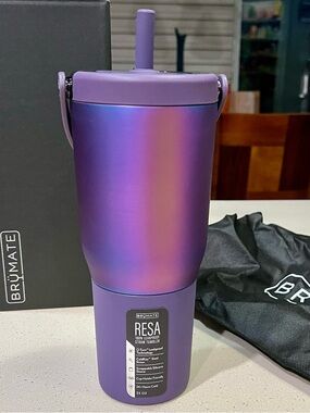 BrüMate RESA 35oz Iridescent Purple Straw Tumbler NWT